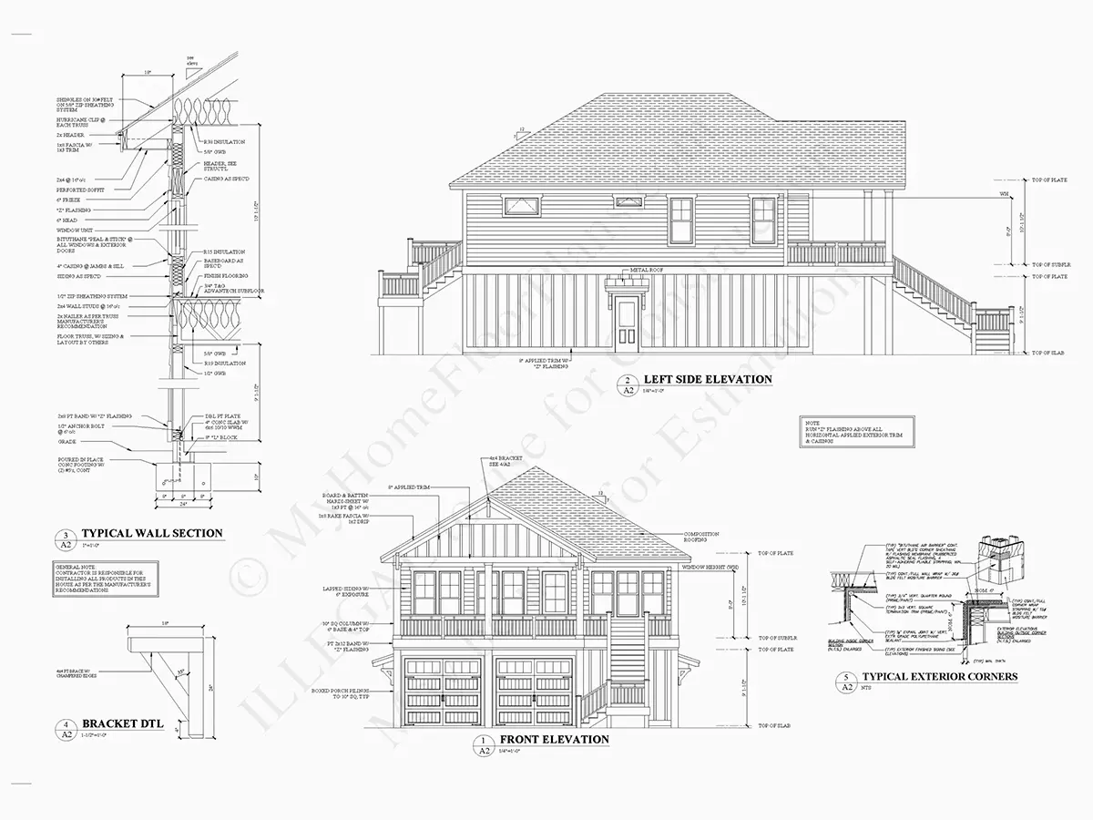2-Story House Plan 2120 ft²: 4 Beds, 3.5 Baths, Open Floor Plan, 2-Car Garage