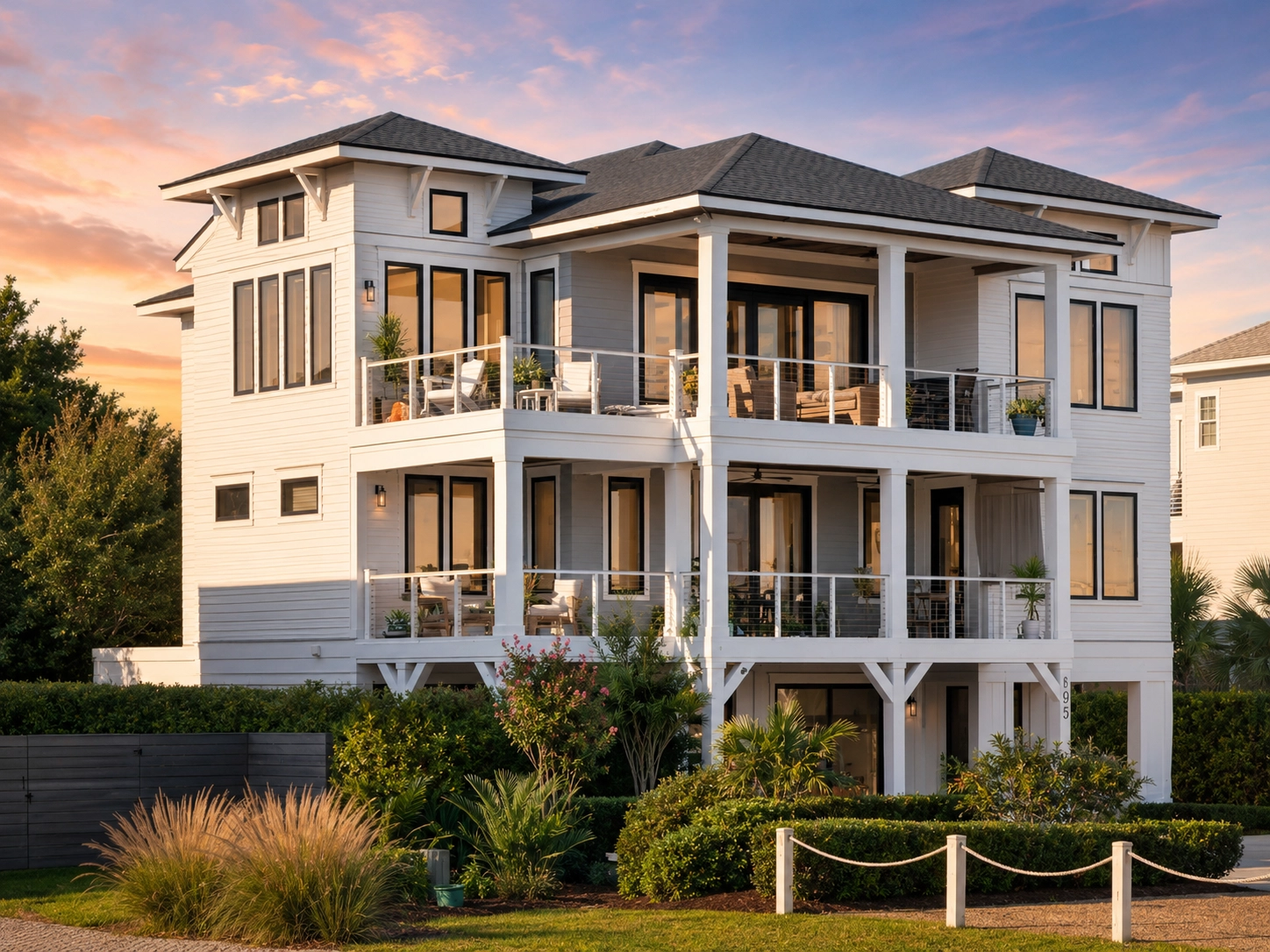 3-Story House Plan 3587 ft²: 4 Beds, Home Office, 4.5 Baths, Open Floor Plan, 4-Car Garage