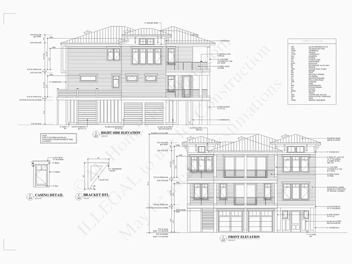 3-Story House Plan 3587 ft²: 4 Beds, Home Office, 4.5 Baths, Open Floor Plan, 4-Car Garage