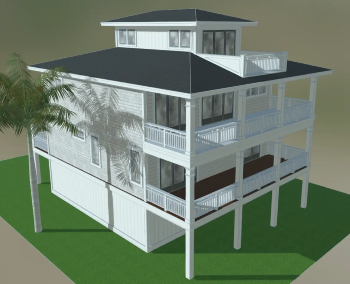 3-Story House Plan 3166 ft²: 6 Beds, 4.5 Baths, Open Floor Plan, 2-Car Garage