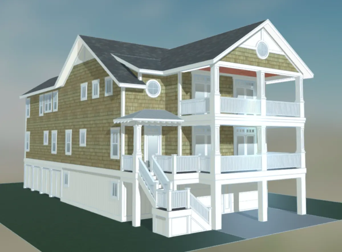 3-Story House Plan 3606 ft²: 5 Beds, 5.5 Baths, Open Floor Plan, 4-Car Garage