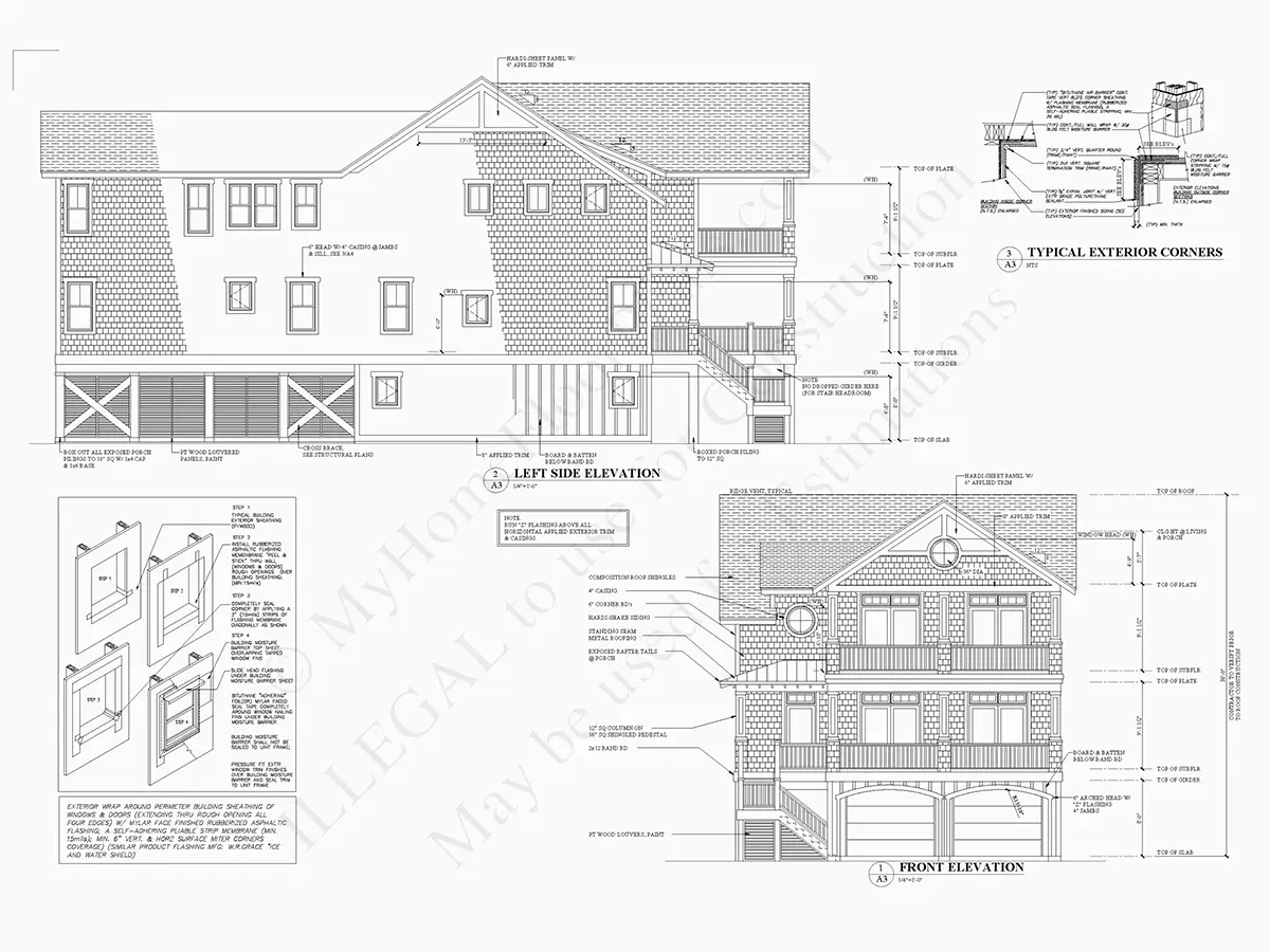 3-Story House Plan 3606 ft²: 5 Beds, 5.5 Baths, Open Floor Plan, 4-Car Garage
