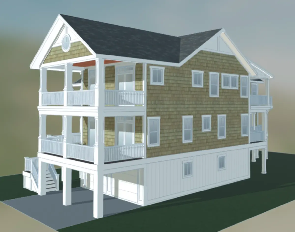 3-Story House Plan 3606 ft²: 5 Beds, 5.5 Baths, Open Floor Plan, 4-Car Garage