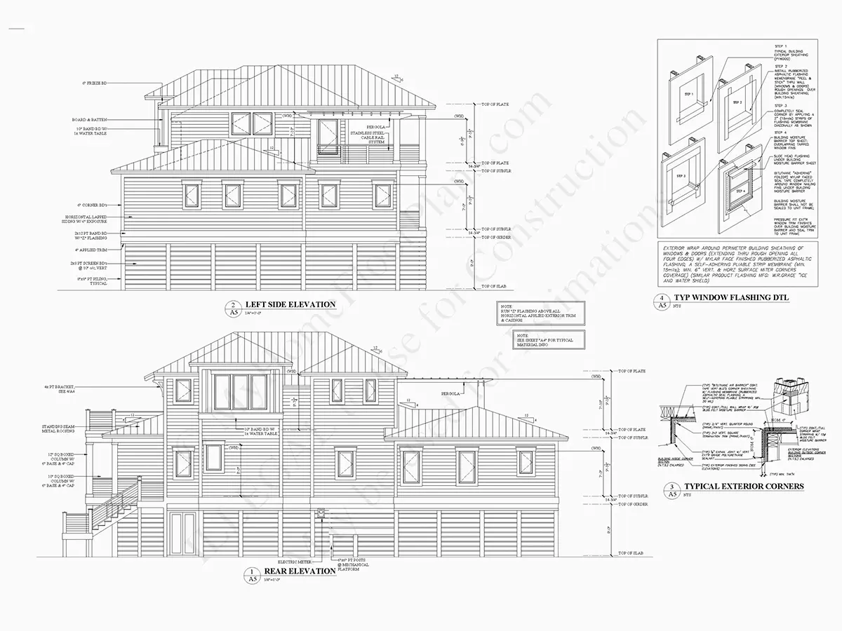 3-Story House Plan 2955 ft²: 4 Beds, 5.5 Baths, Open Floor Plan, 2-Car Garage