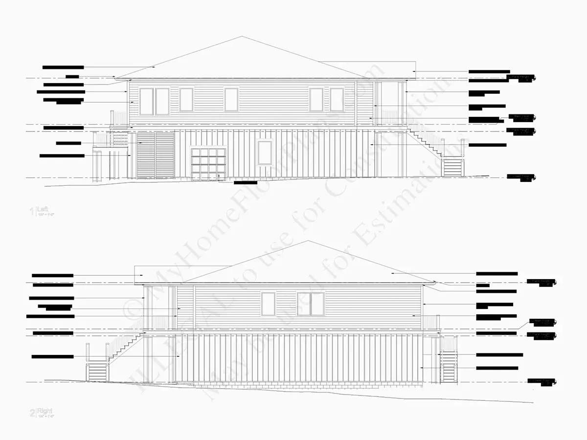 2-Story House Plan 4000 ft²: 4 Beds, Home Office, 5.5 Baths, Open Floor Plan, 2-Car Garage