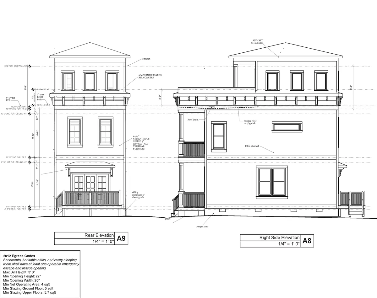 3-Story House Plan 1260 ft²: 2 Beds, 3.5 Baths, Open Floor Plan, without Garage