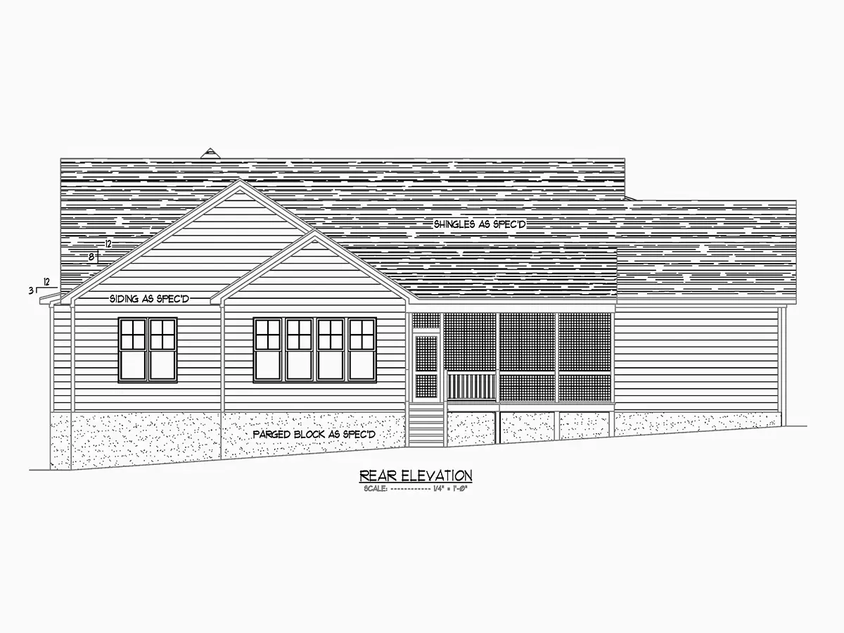 1.5-Story House Plan 2983 ft²: 3 Beds, Home Office, 3.5 Baths, Open Floor Plan, 3-Car Garage