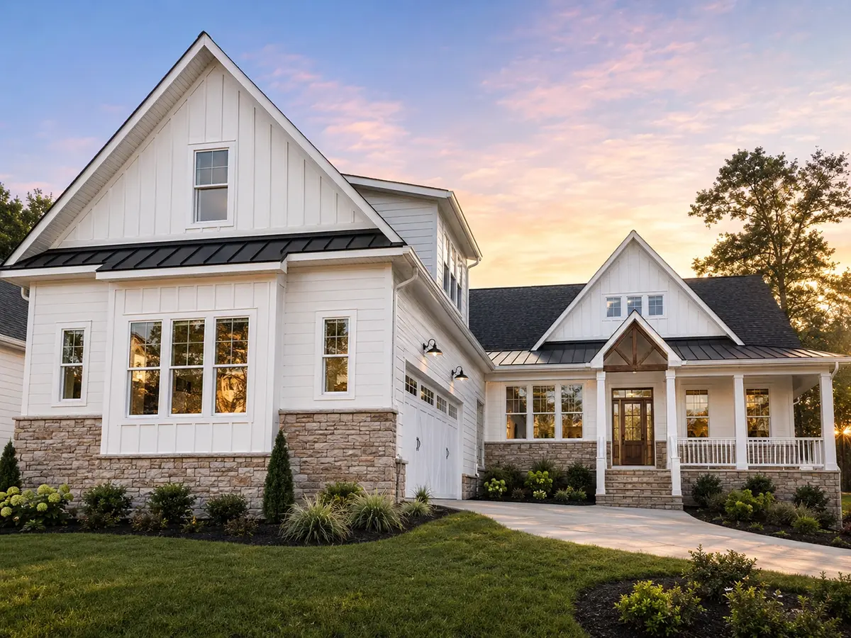 1.5-Story House Plan 3507 ft²: 4 Beds, Home Office, 3.5 Baths, Open Floor Plan, 3-Car Garage