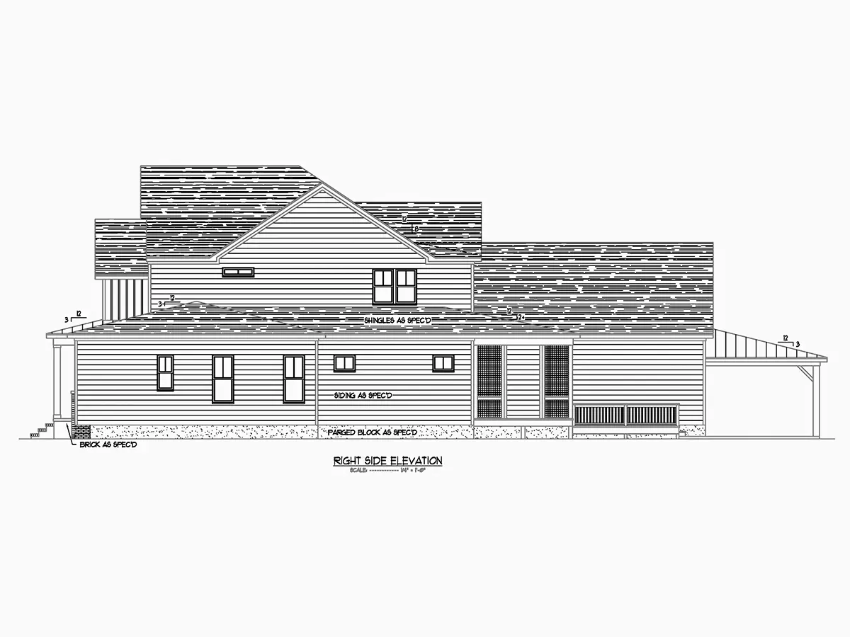 2-Story House Plan 4035 ft²: 4 Beds, Home Office, 5 Baths, Open Floor Plan, 3-Car Garage