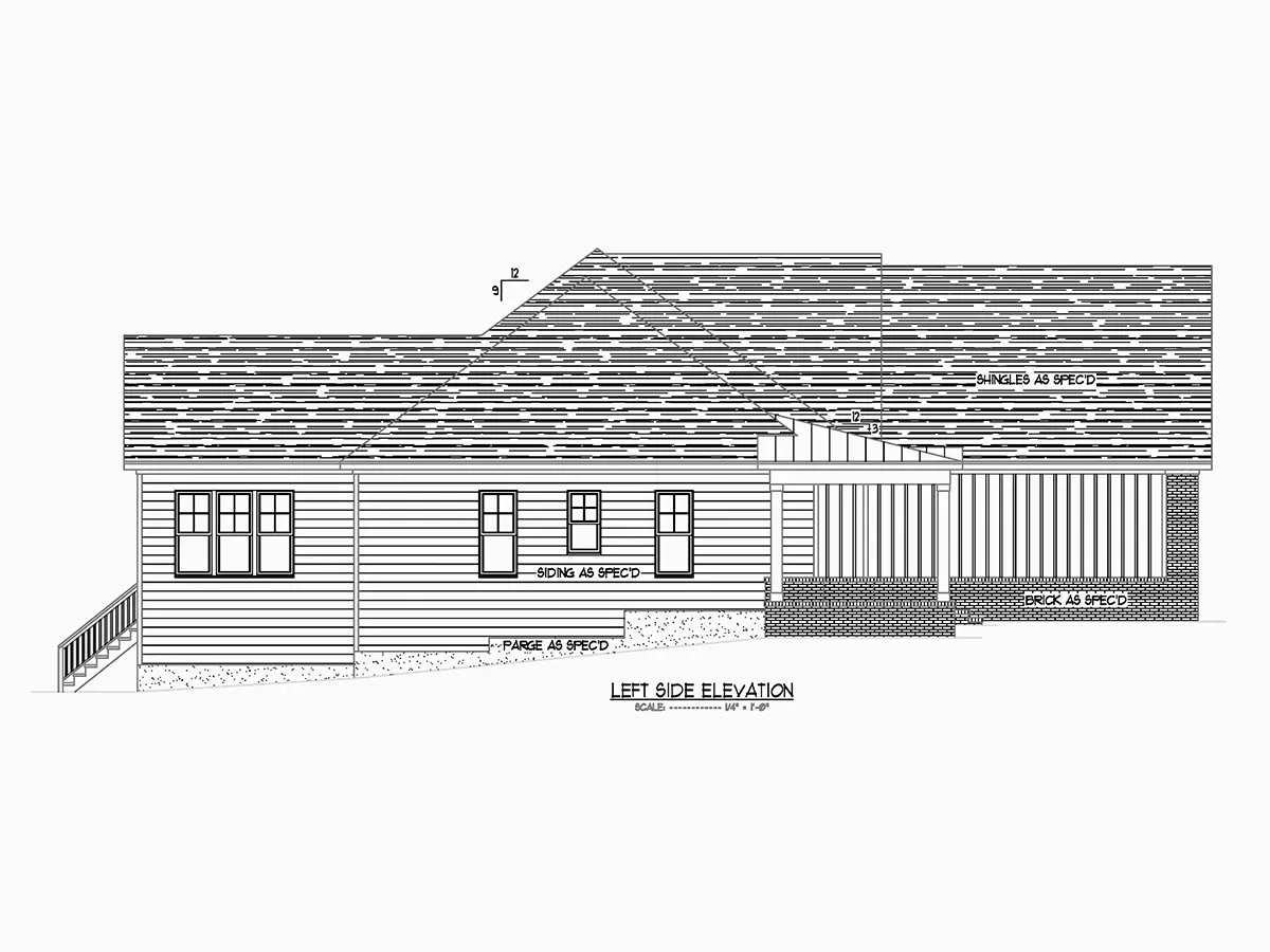 1.5-Story House Plan 3198 ft²: 4 Beds, Home Office, 3.5 Baths, Open Floor Plan, 3-Car Garage