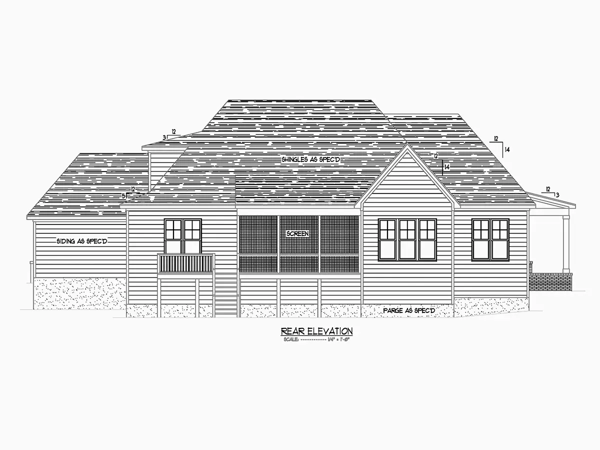 1.5-Story House Plan 3198 ft²: 4 Beds, Home Office, 3.5 Baths, Open Floor Plan, 3-Car Garage
