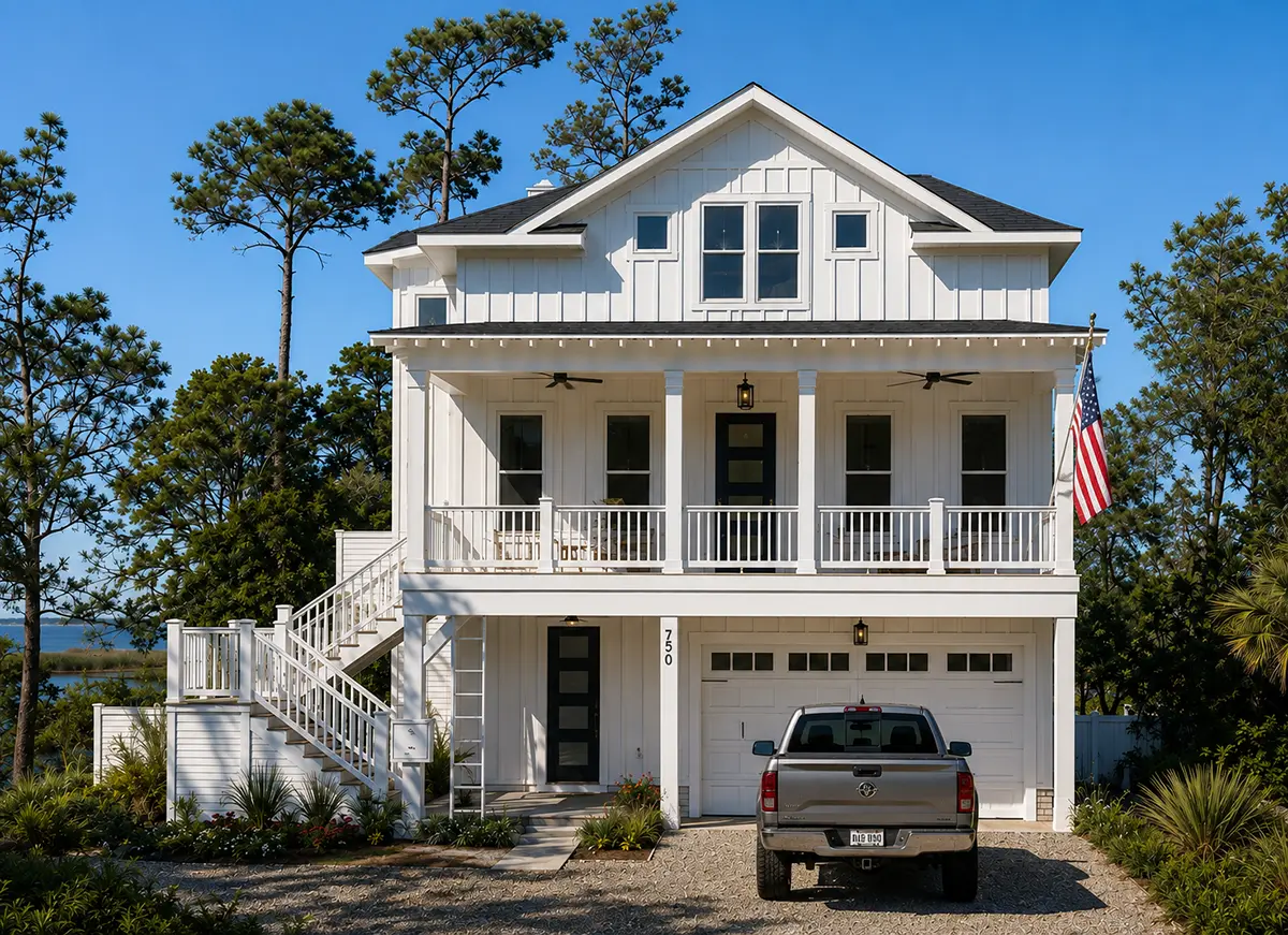 3-Story House Plan 2189 ft²: 3 Beds, 2 Baths, Open Floor Plan, 2-Car Garage