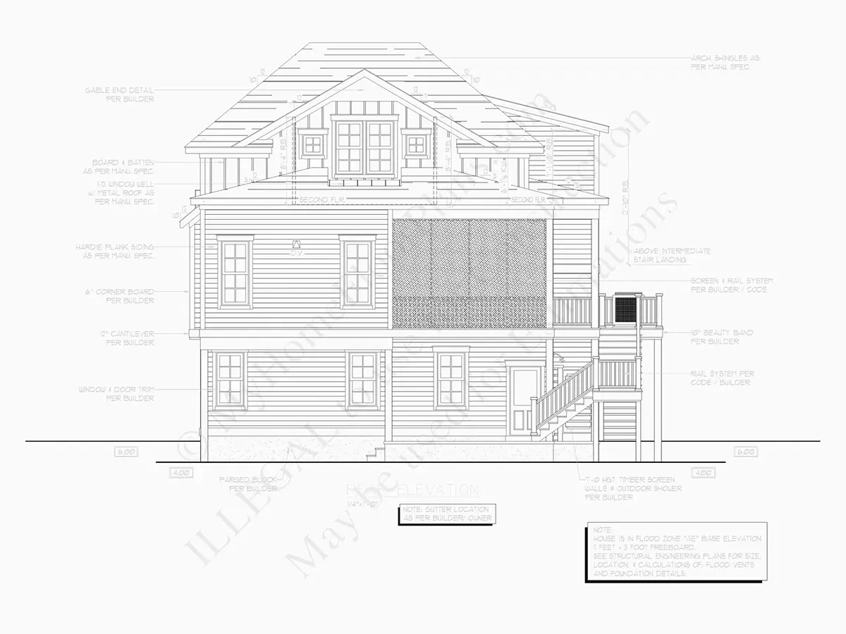 3-Story House Plan 2189 ft²: 3 Beds, 2 Baths, Open Floor Plan, 2-Car Garage