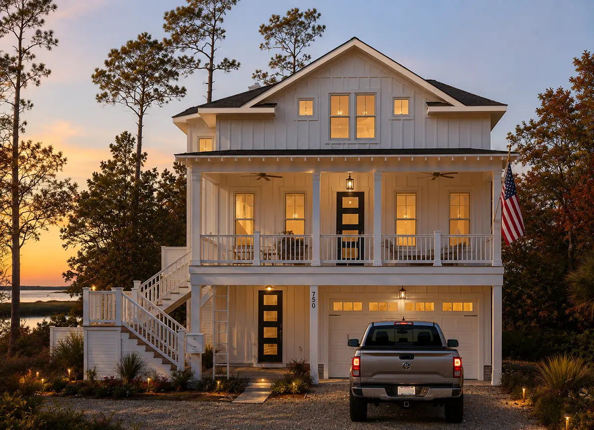3-Story House Plan 2189 ft²: 3 Beds, 2 Baths, Open Floor Plan, 2-Car Garage