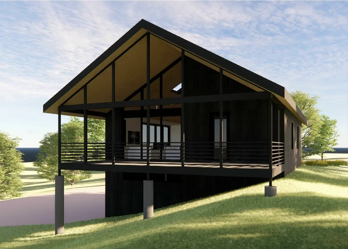 2-Story House Plan 1216 ft²: 2 Beds, 2 Baths, Open Floor Plan, 3-Car Garage