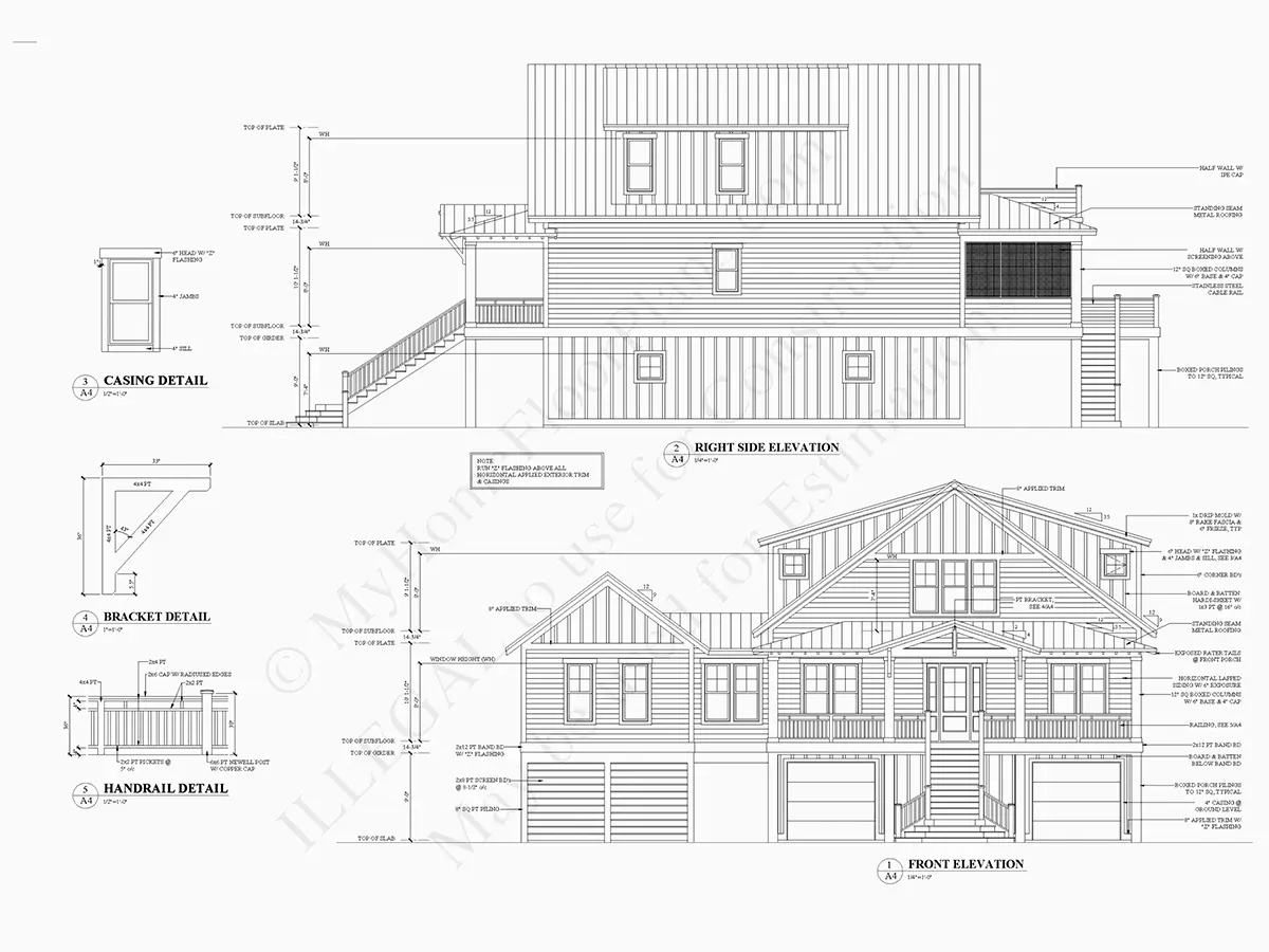 3-Story House Plan 3664 ft²: 3 Beds, Home Office, 3.5 Baths, Open Floor Plan, 2-Car Garage