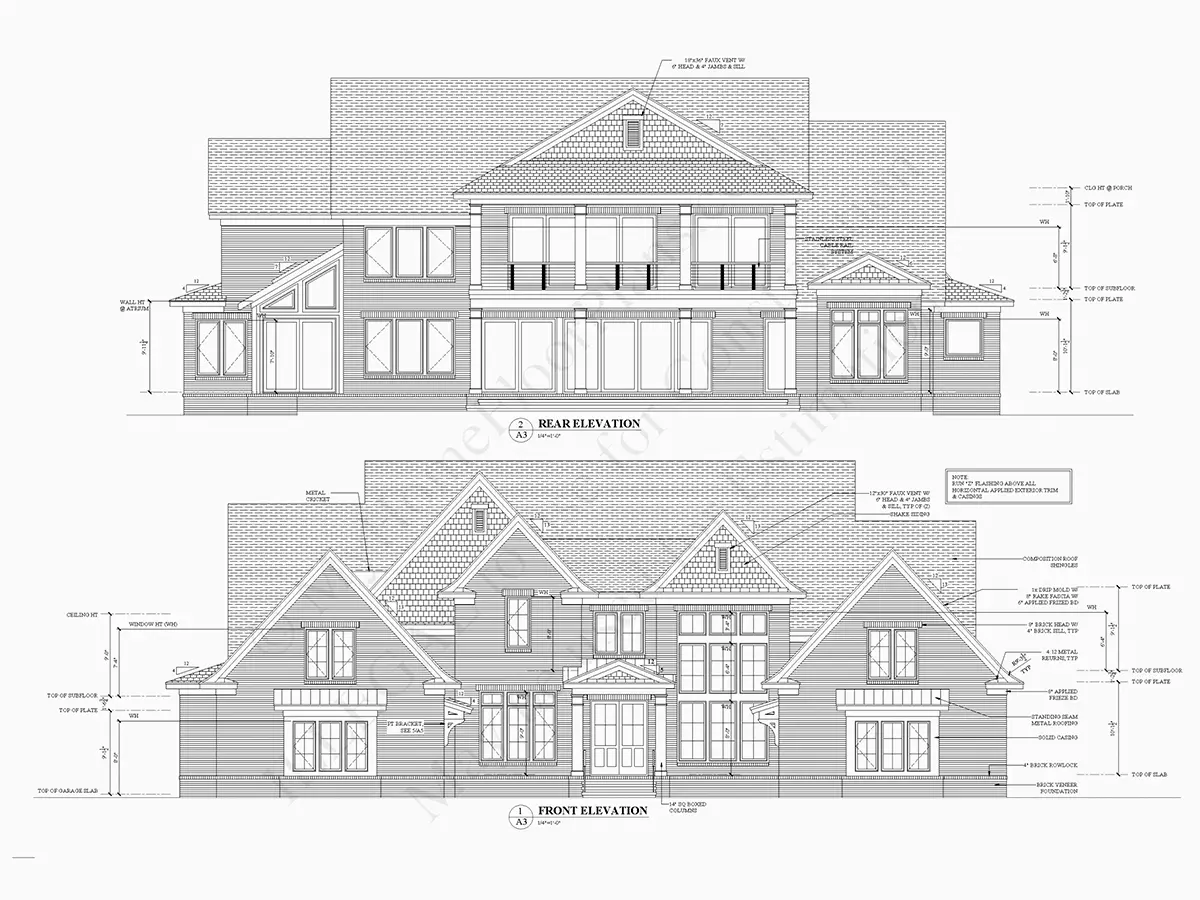 1.5-Story House Plan 5168 ft²: 4 Beds, Home Office, 6 Baths, Open Floor Plan, 4-Car Garage