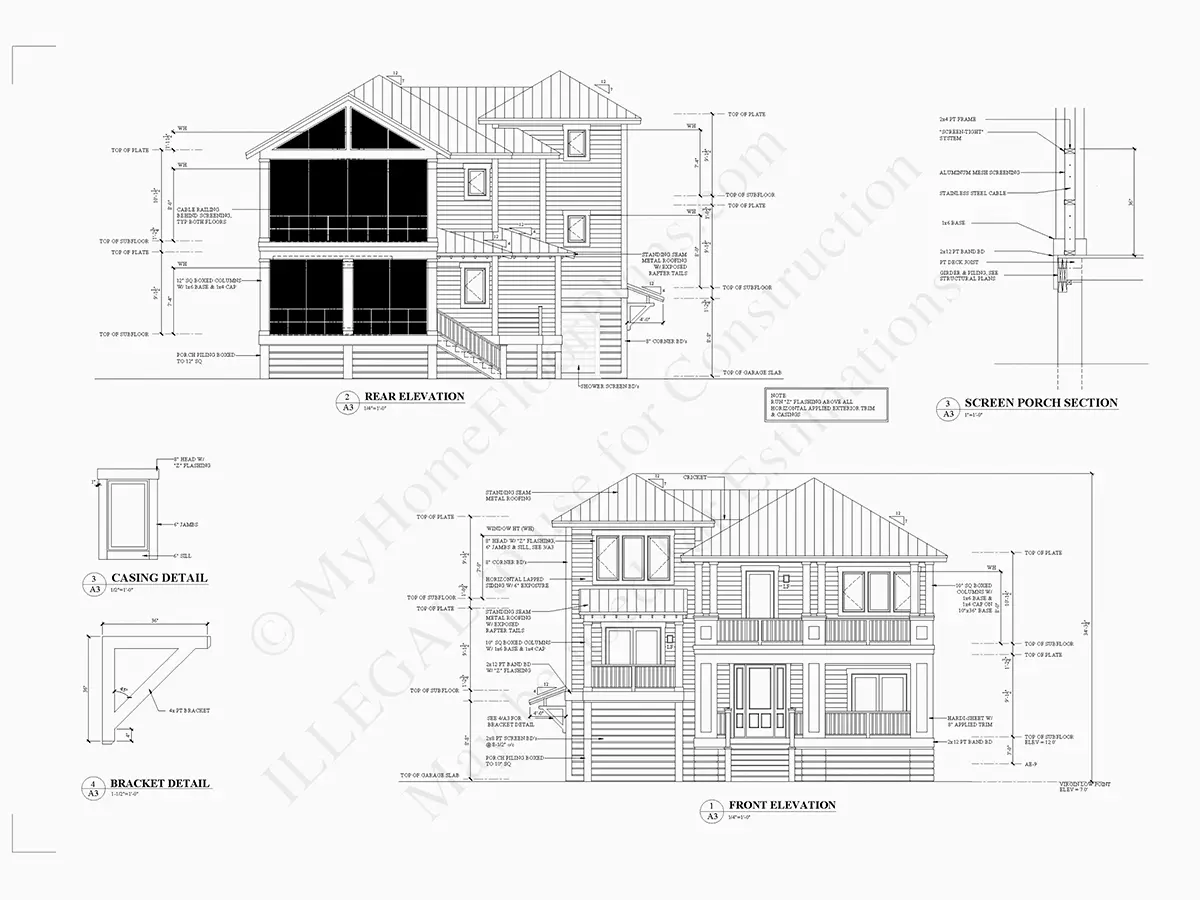 3-Story House Plan 2757 ft²: 3 Beds, 4.5 Baths, Open Floor Plan, 2-Car Garage