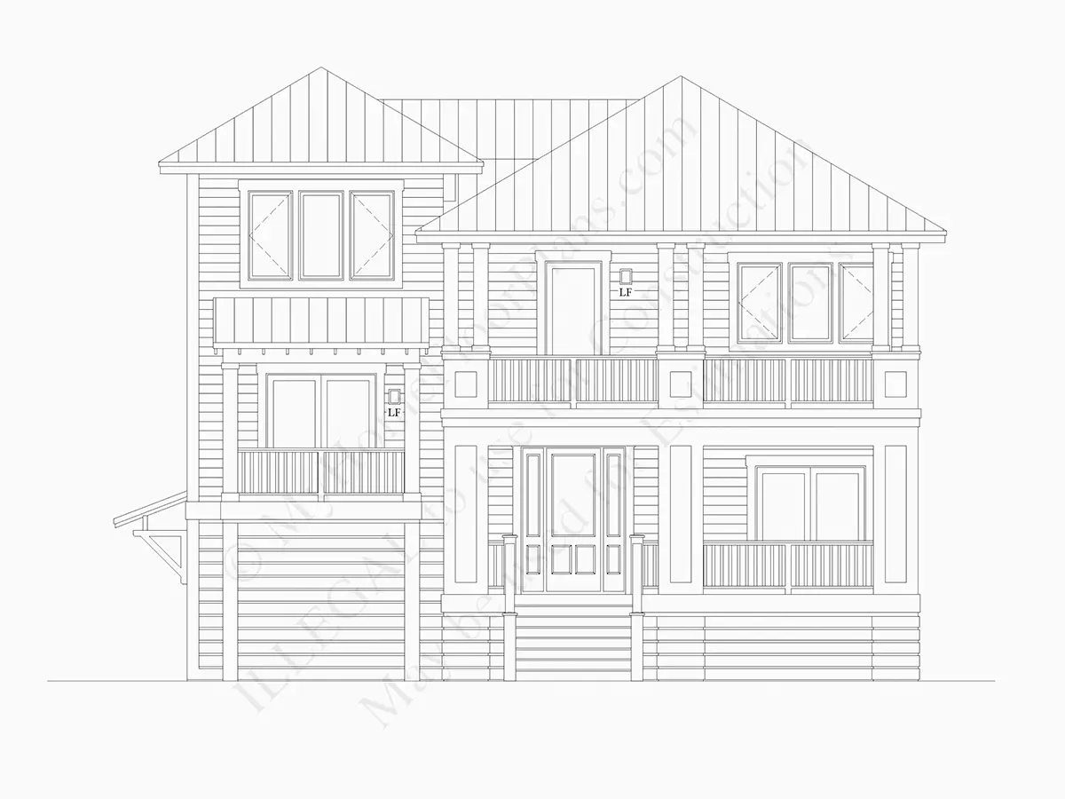 3-Story House Plan 2757 ft²: 3 Beds, 4.5 Baths, Open Floor Plan, 2-Car Garage