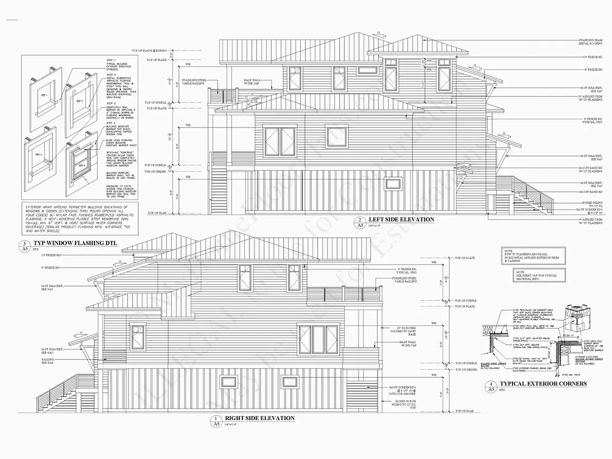 3-Story House Plan 4116 ft²: 4 Beds, Home Office, 3.5 Baths, Open Floor Plan, 4-Car Garage