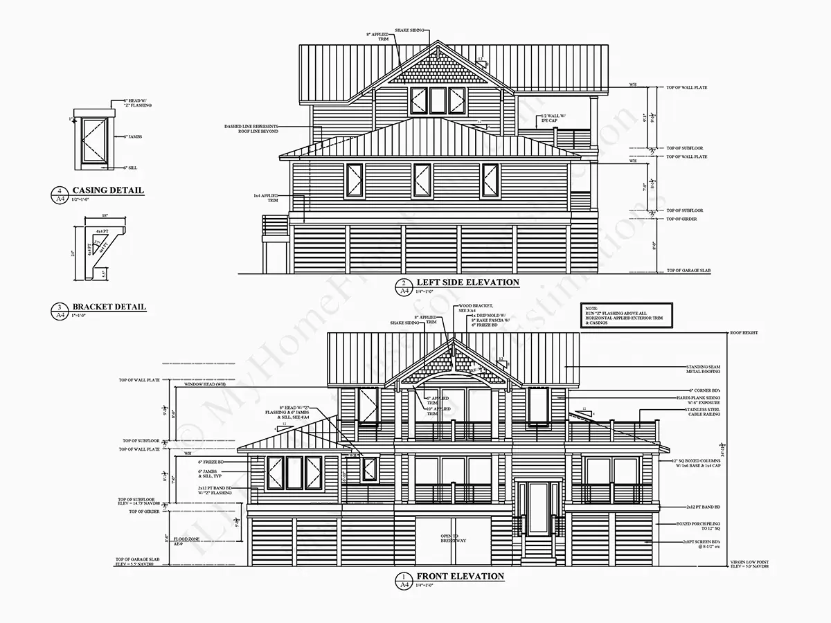 3-Story House Plan 2960 ft²: 3 Beds, 2.5 Baths, Open Floor Plan, 2-Car Garage