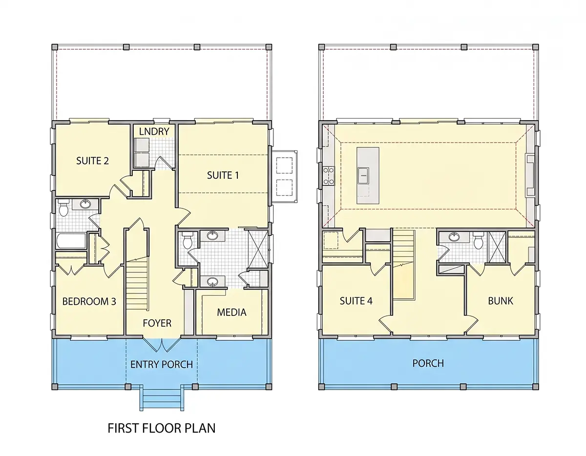 3-Story House Plan 2960 ft²: 3 Beds, 2.5 Baths, Open Floor Plan, 2-Car Garage