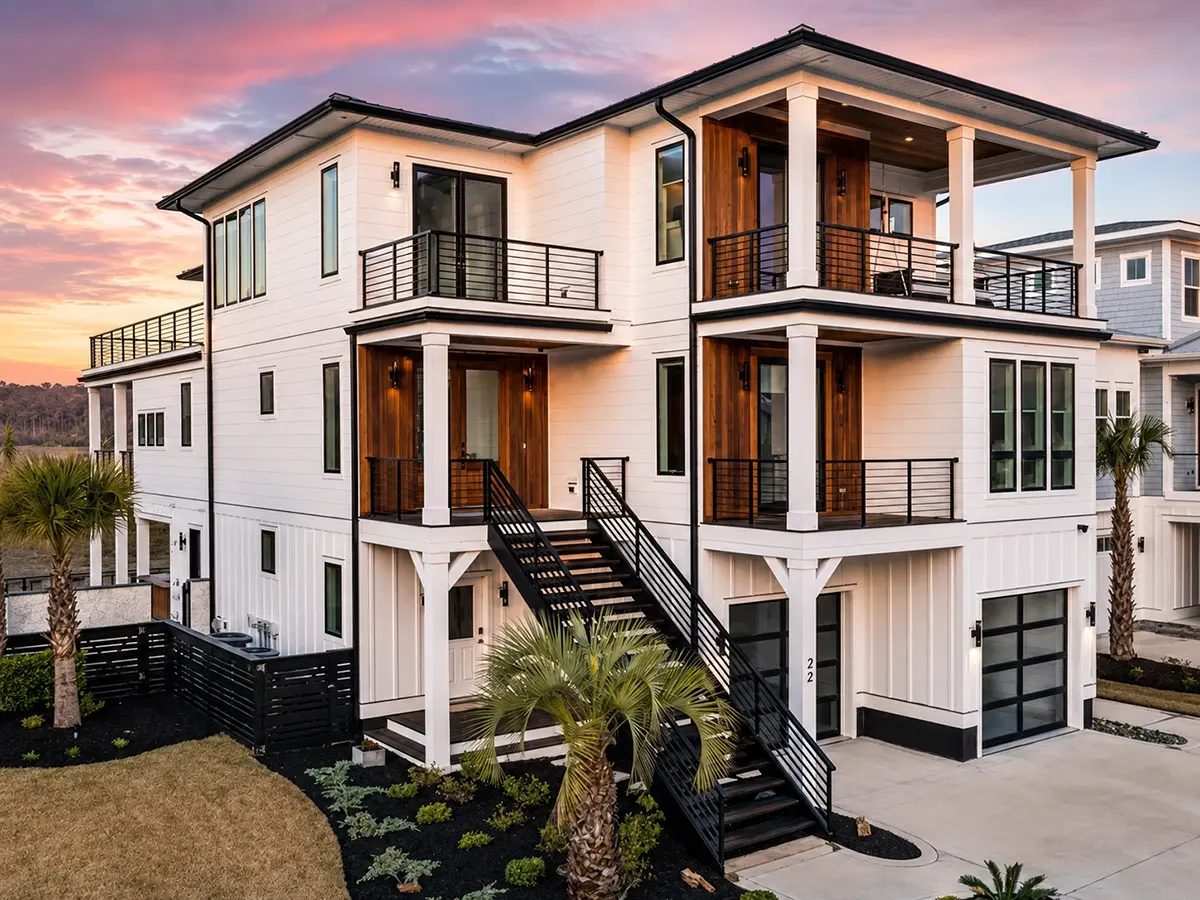 3-Story House Plan 4803 ft²: 5 Beds, Home Office, 5.5 Baths, Open Floor Plan, 4-Car Garage