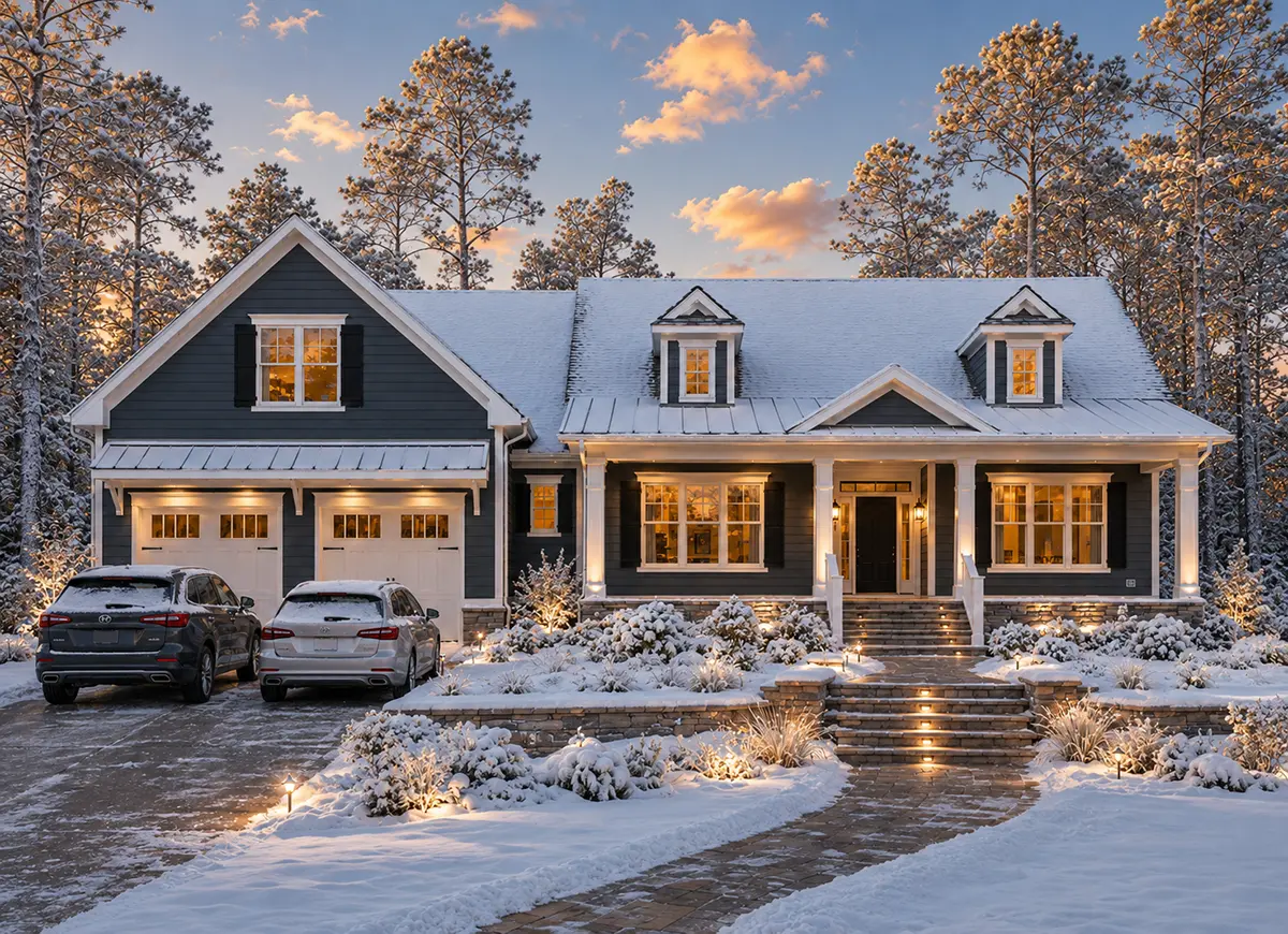 1.5-Story House Plan 2920 ft²: 3 Beds, 3.5 Baths, Open Floor Plan, 2-Car Garage
