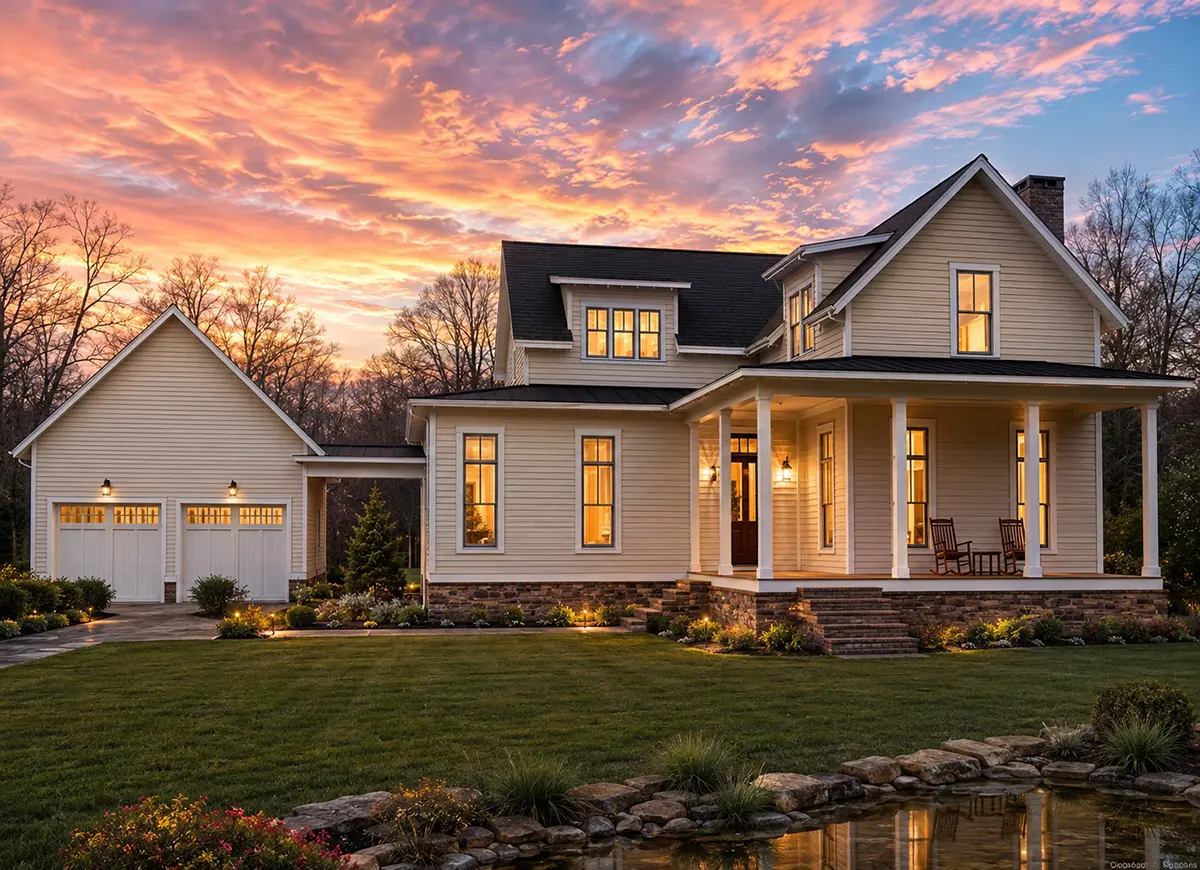 2-Story House Plan 2964 ft²: 3 Beds, Home Office, 4 Baths, Open Floor Plan, 2-Car Garage