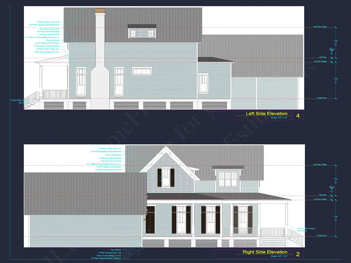 2-Story House Plan 2964 ft²: 3 Beds, Home Office, 4 Baths, Open Floor Plan, 2-Car Garage