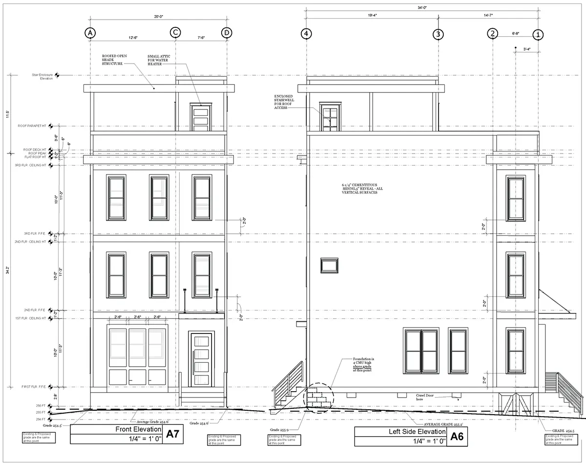 3-Story House Plan 2155 ft²: 3 Beds, Home Office, 2.5 Baths, Open Floor Plan, without Garage