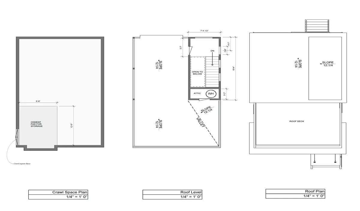 3-Story House Plan 2155 ft²: 3 Beds, Home Office, 2.5 Baths, Open Floor Plan, without Garage