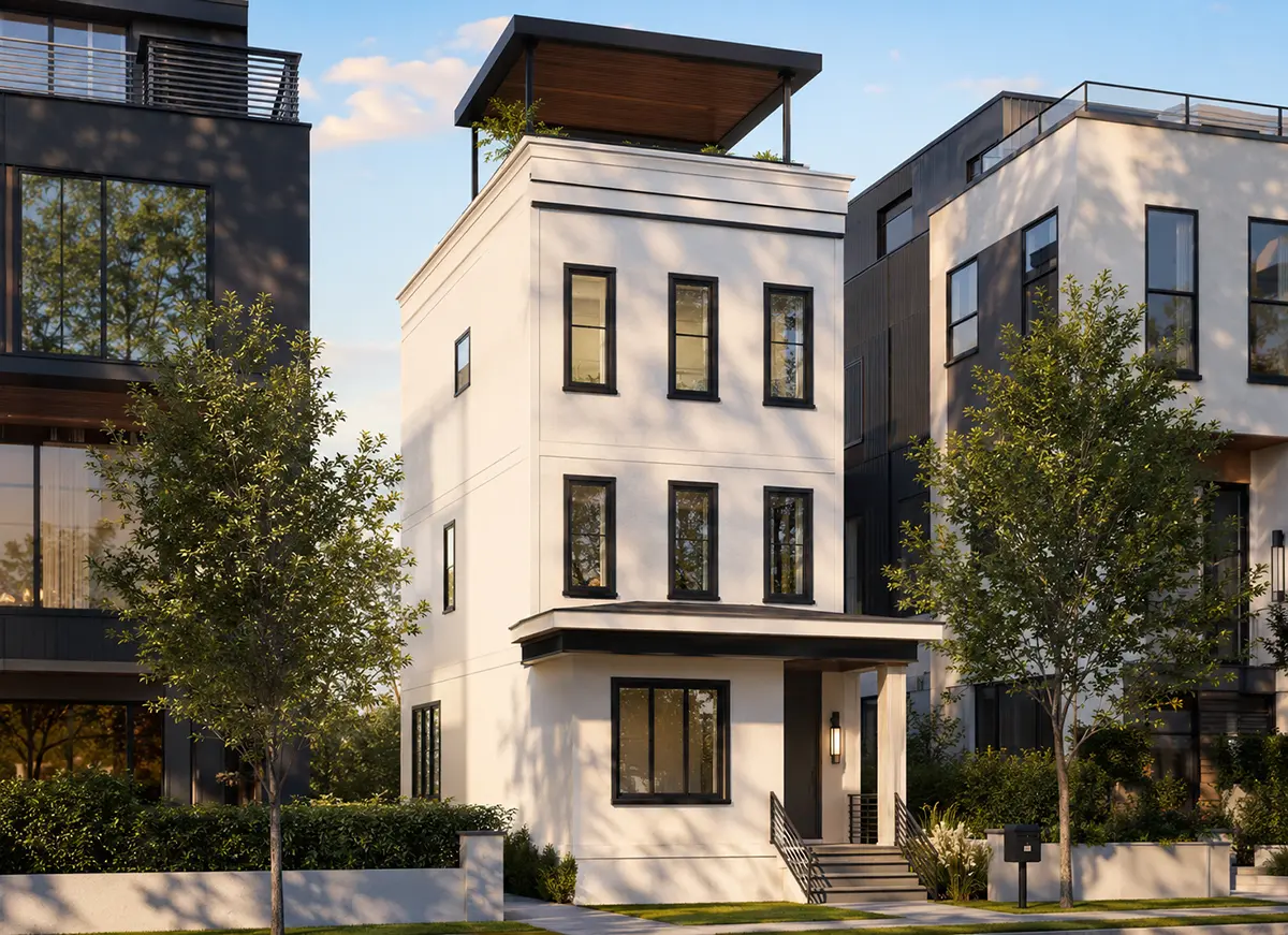 3-Story House Plan 2248 ft²: 3 Beds, Home Office, 3 Baths, Open Floor Plan, without Garage