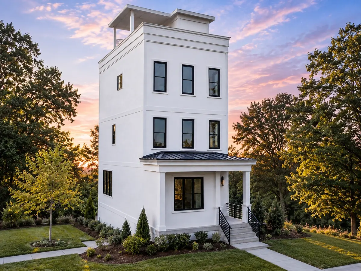 3-Story House Plan 2248 ft²: 3 Beds, Home Office, 3 Baths, Open Floor Plan, without Garage