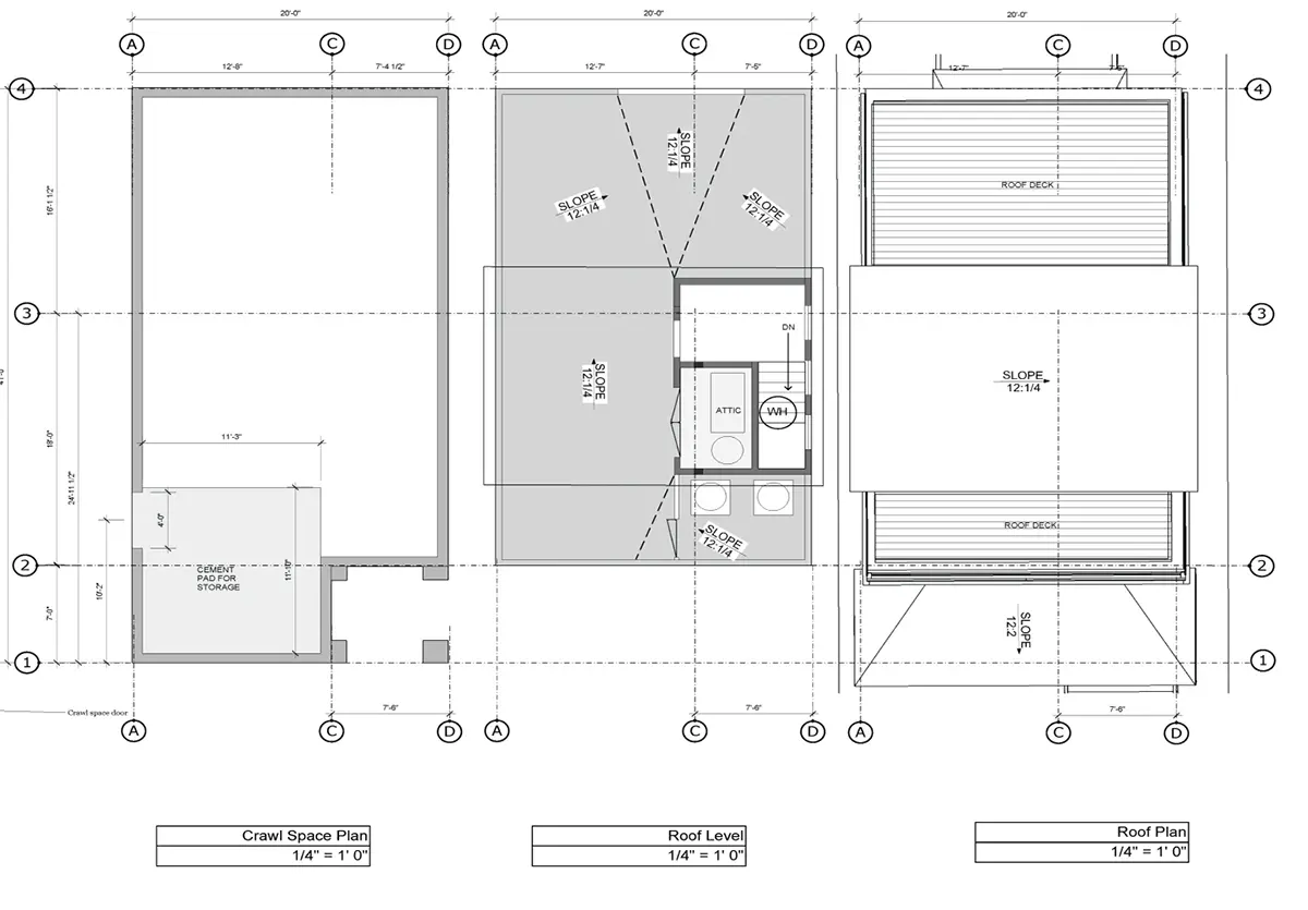 3-Story House Plan 2248 ft²: 3 Beds, Home Office, 3 Baths, Open Floor Plan, without Garage