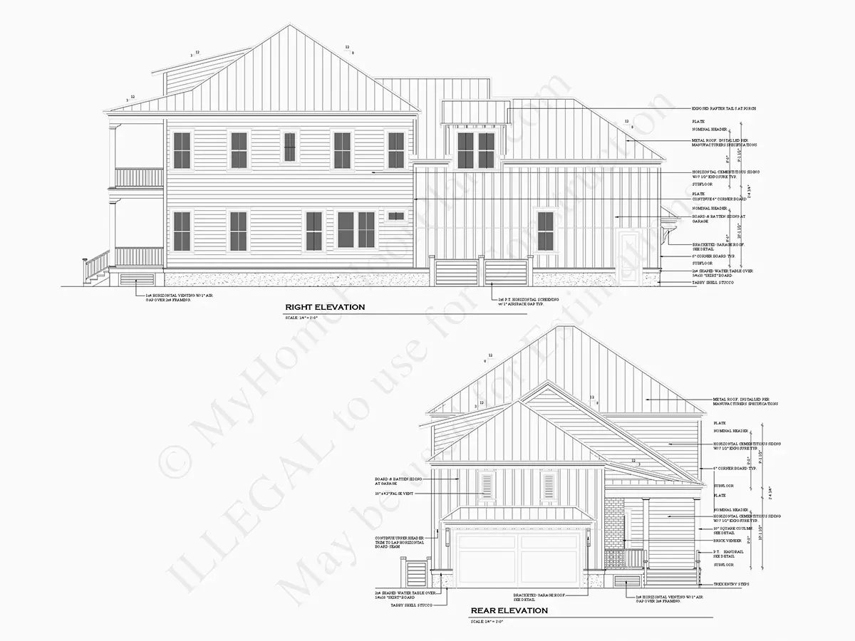 2-Story House Plan 3559 ft²: 3 Beds, 3.5 Baths, 2-Car Garage