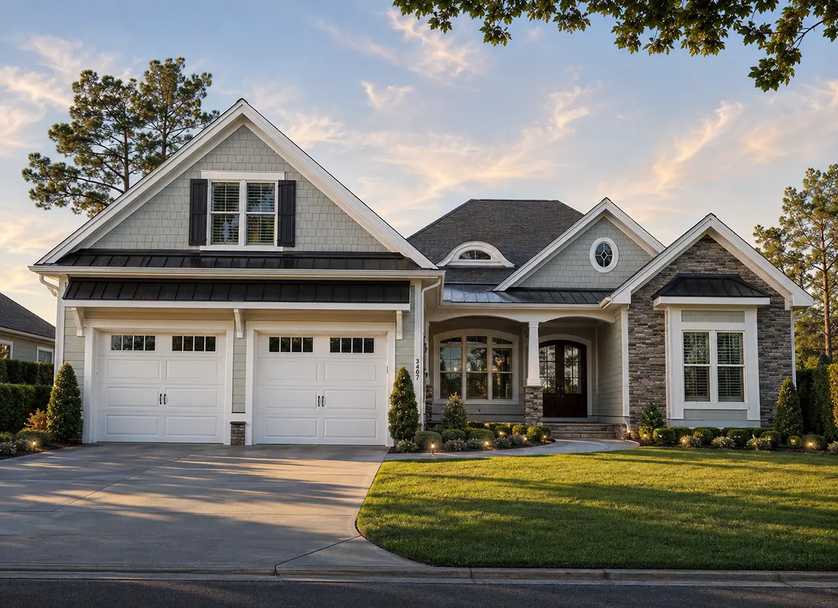 1.5-Story House Plan 2709 ft²: 2 Beds, Home Office, 4 Baths, Open Floor Plan, 2-Car Garage