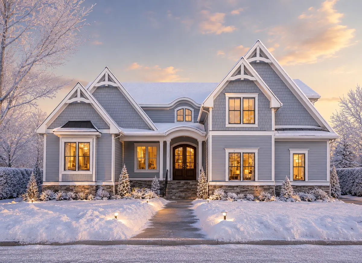 1.5-Story House Plan 3273 ft²: 3 Beds, Home Office, 3.5 Baths, Open Floor Plan, 2-Car Garage