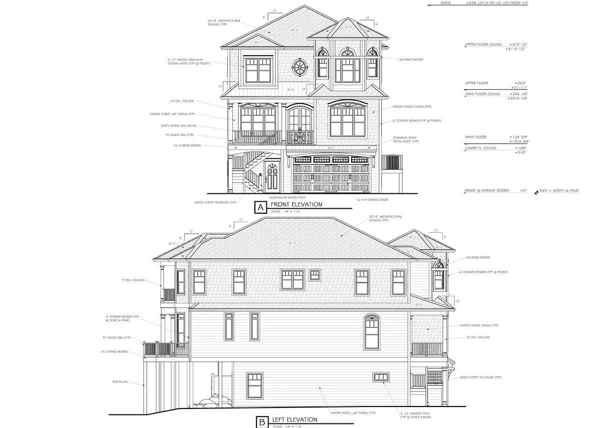 3-Story House Plan 3821 ft²: 4 Beds, Home Office, 4 Baths, Open Floor Plan, 2-Car Garage