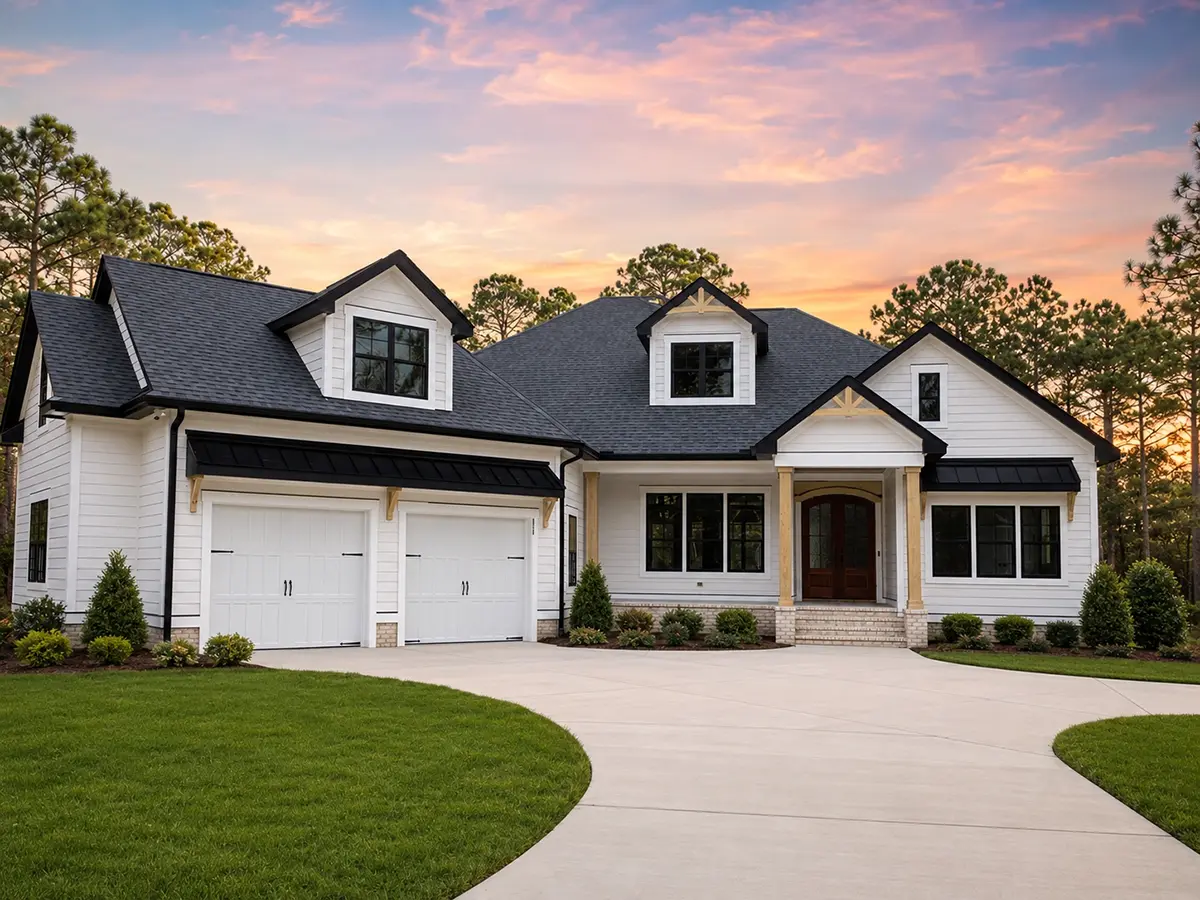 1.5-Story House Plan 2905 ft²: 3 Beds, Home Office, 3.5 Baths, Open Floor Plan, 2-Car Garage