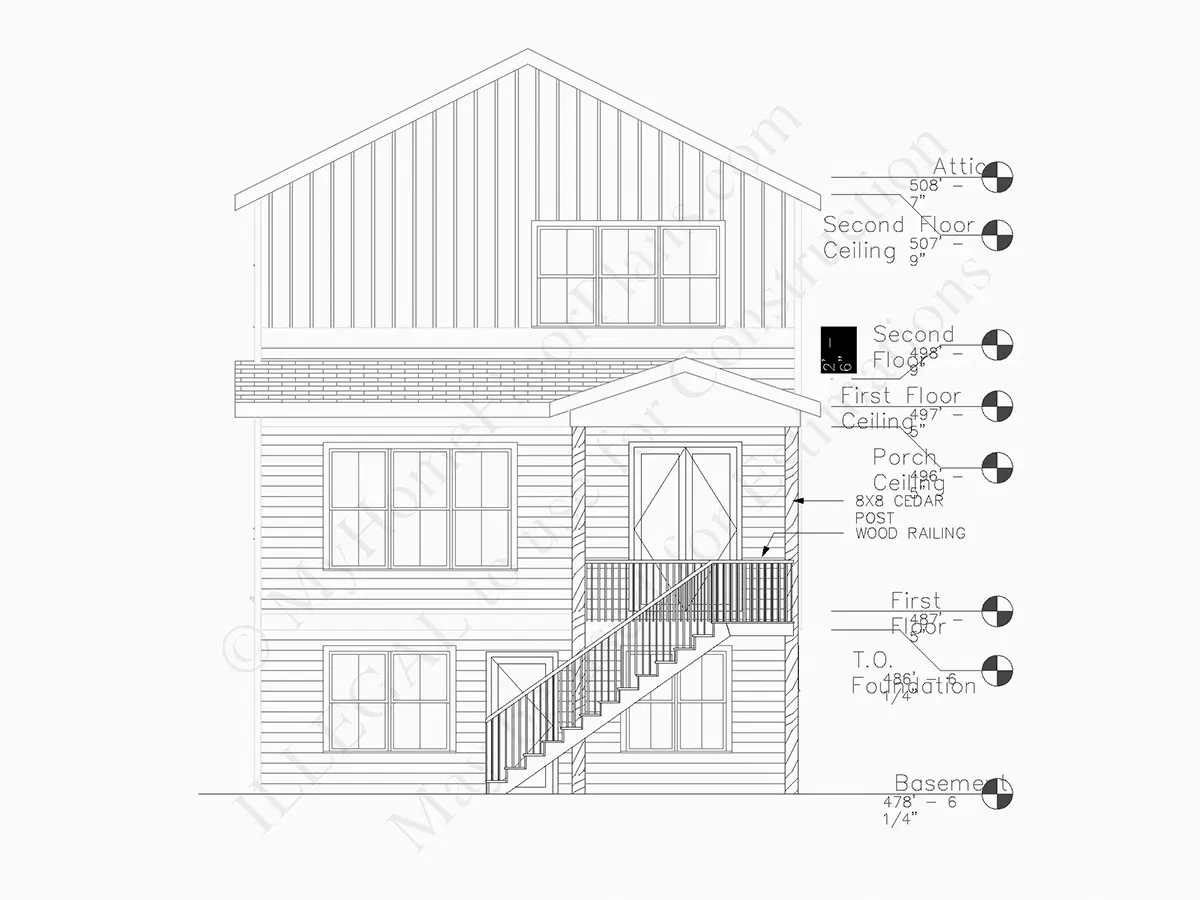 2-Story House Plan with Basement 2082 ft²: 4 Beds, Home Office, 3.5 Baths, Open Floor Plan, 1-Car Garage