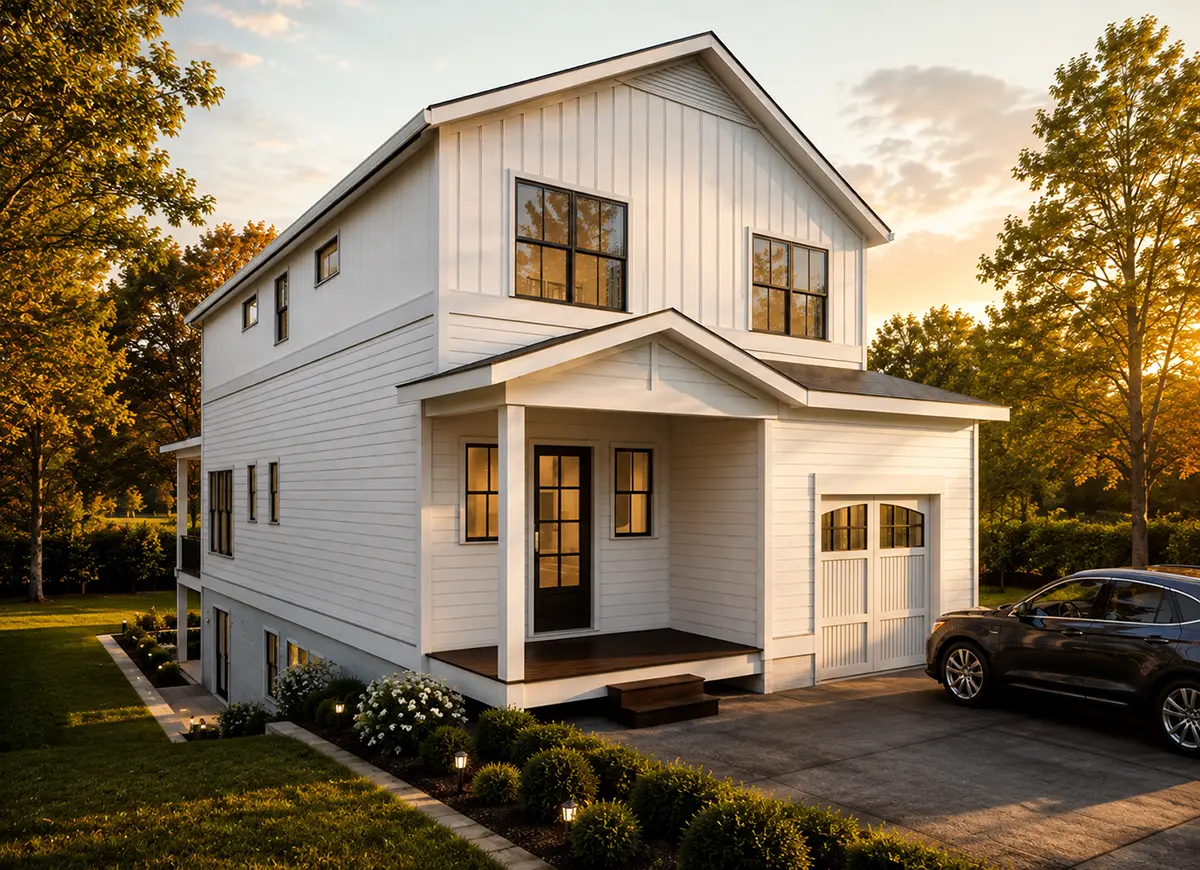 2-Story House Plan with Basement 2082 ft²: 4 Beds, Home Office, 3.5 Baths, Open Floor Plan, 1-Car Garage