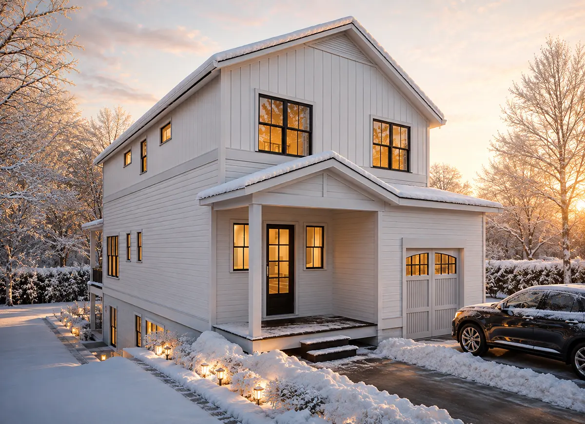 2-Story House Plan with Basement 2082 ft²: 4 Beds, Home Office, 3.5 Baths, Open Floor Plan, 1-Car Garage