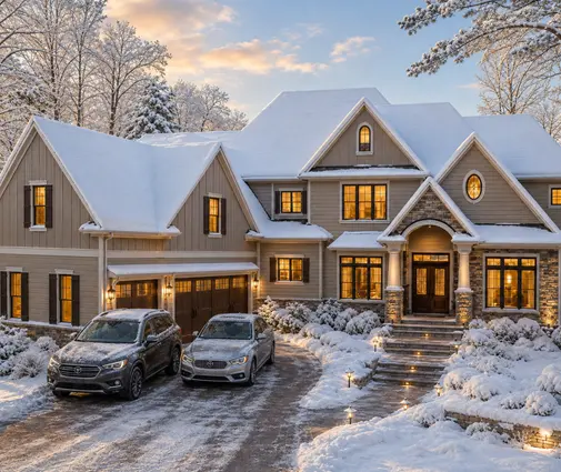 Thumbnail 1 – 2-Story House Plan 5350 ft²: 4 Beds, Home Office, 5 Baths, Open Floor Plan, 3-Car Garage — 82132R