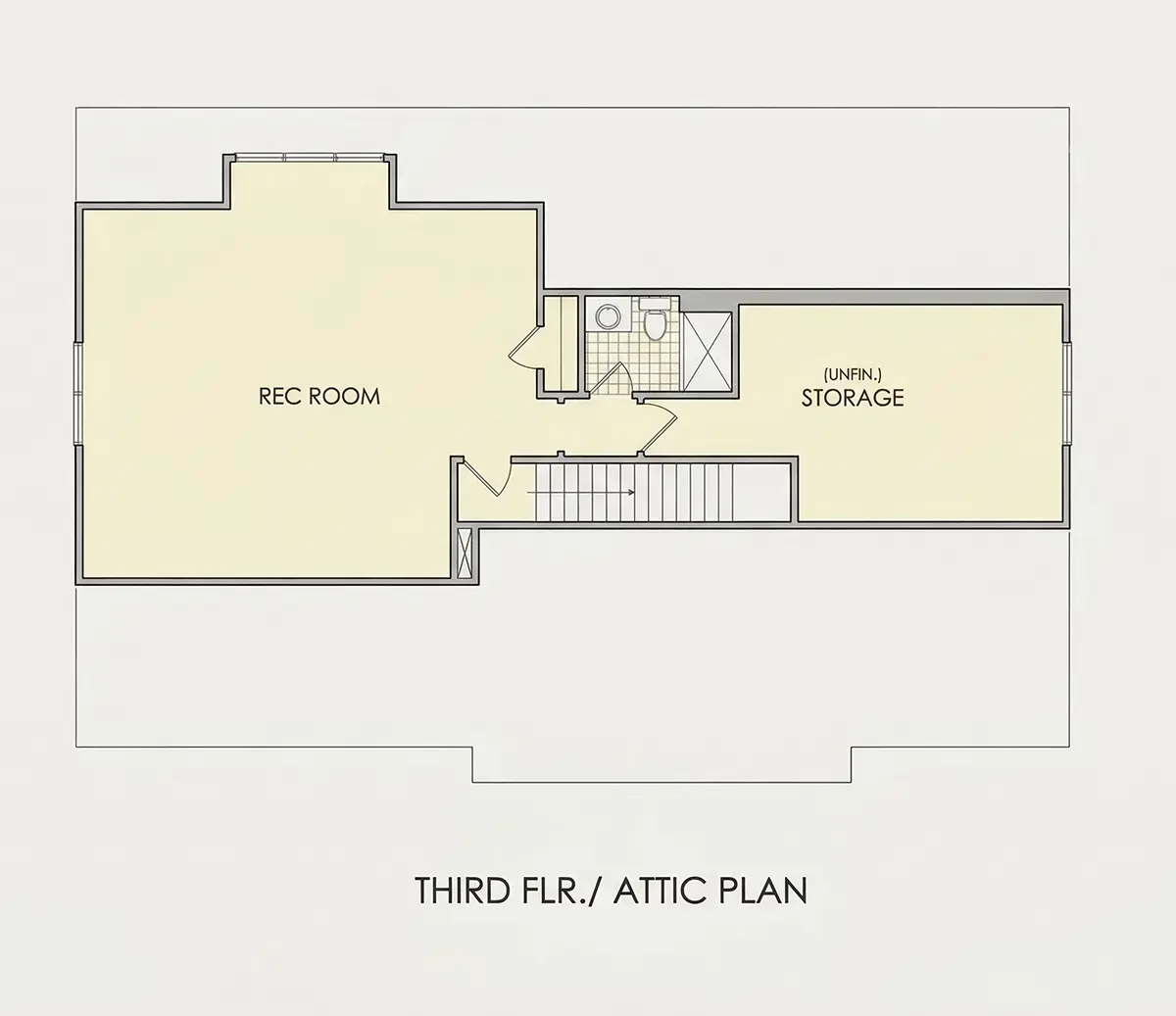 Third Floor 10 – 3-Story House Plan 4001 ft²: 5 Beds, Home Office, 5.5 Baths, Open Floor Plan, 3-Car Garage — 29445R