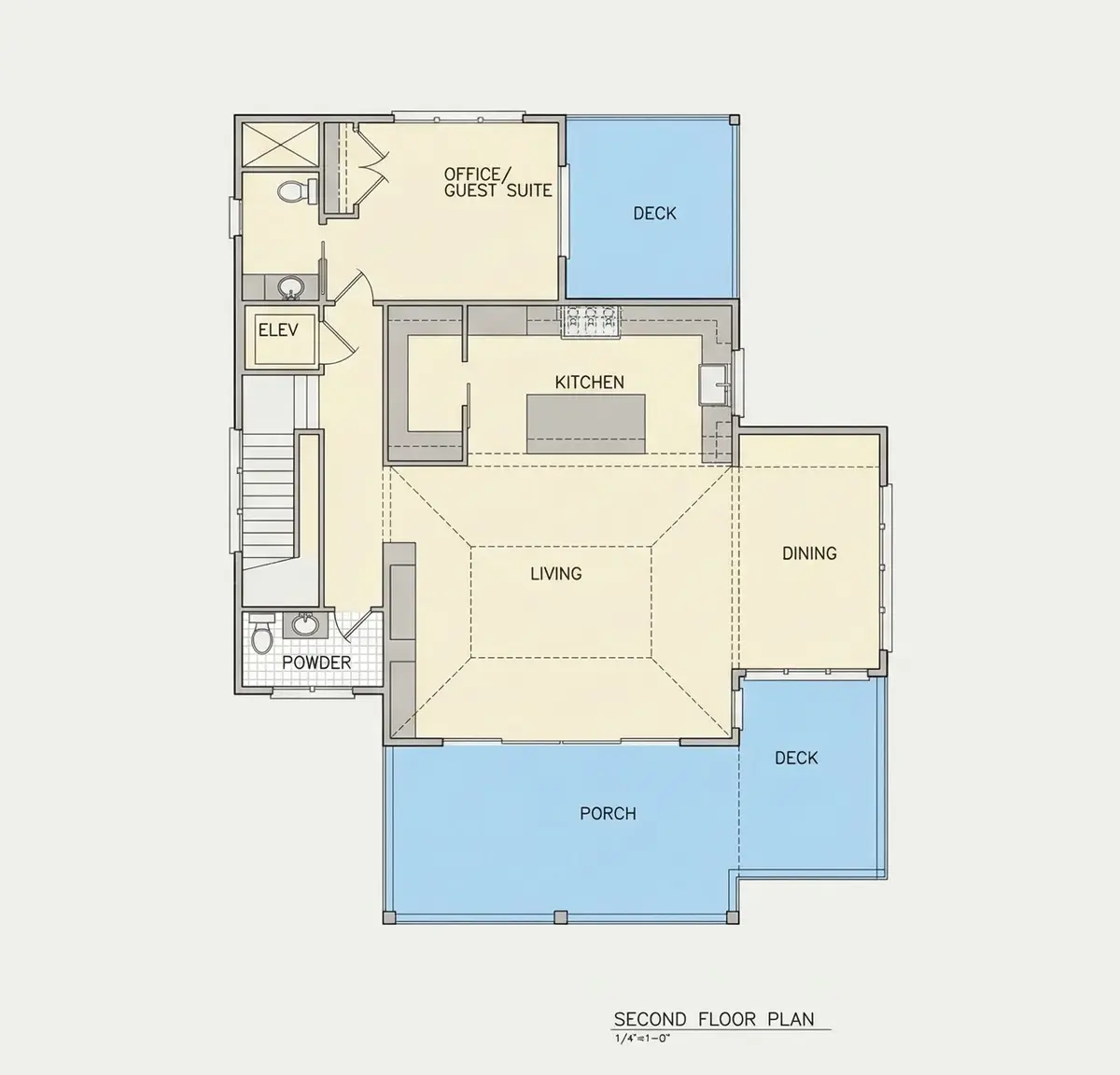 Second Floor 11 – 3-Story House Plan 3315 ft²: 4 Beds, 4.5 Baths, Open Floor Plan, 2-Car Garage — 90946R