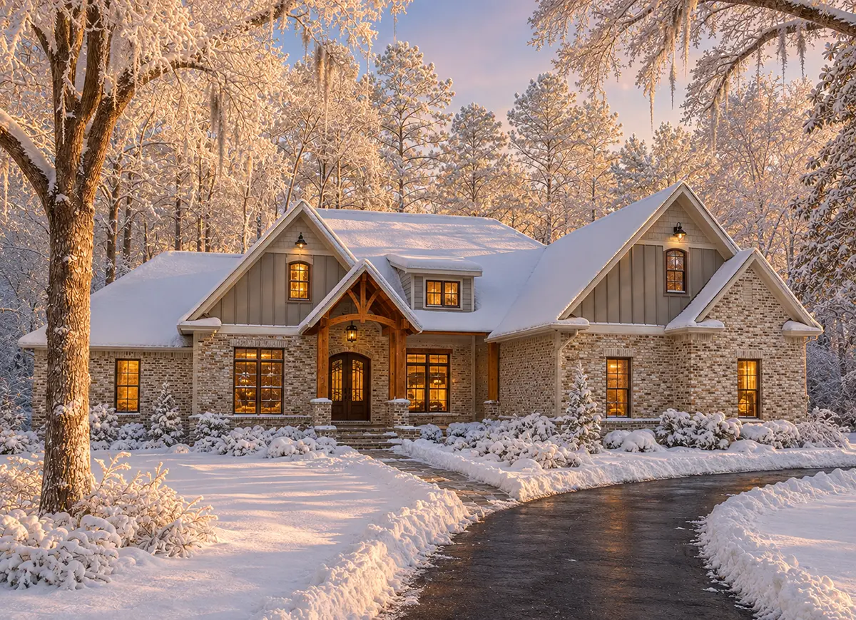 Main Images 2 – 1.5-Story House Plan 2589 ft²: 4 Beds, 3.5 Baths, Open Floor Plan, 2-Car Garage — 14691R