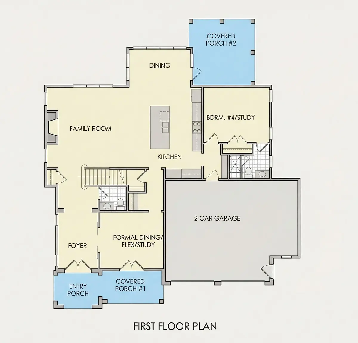 Main Floor 8 – 2-Story House Plan 3223 ft²: 4 Beds, 4.5 Baths, Open Floor Plan, 2-Car Garage — 29805R