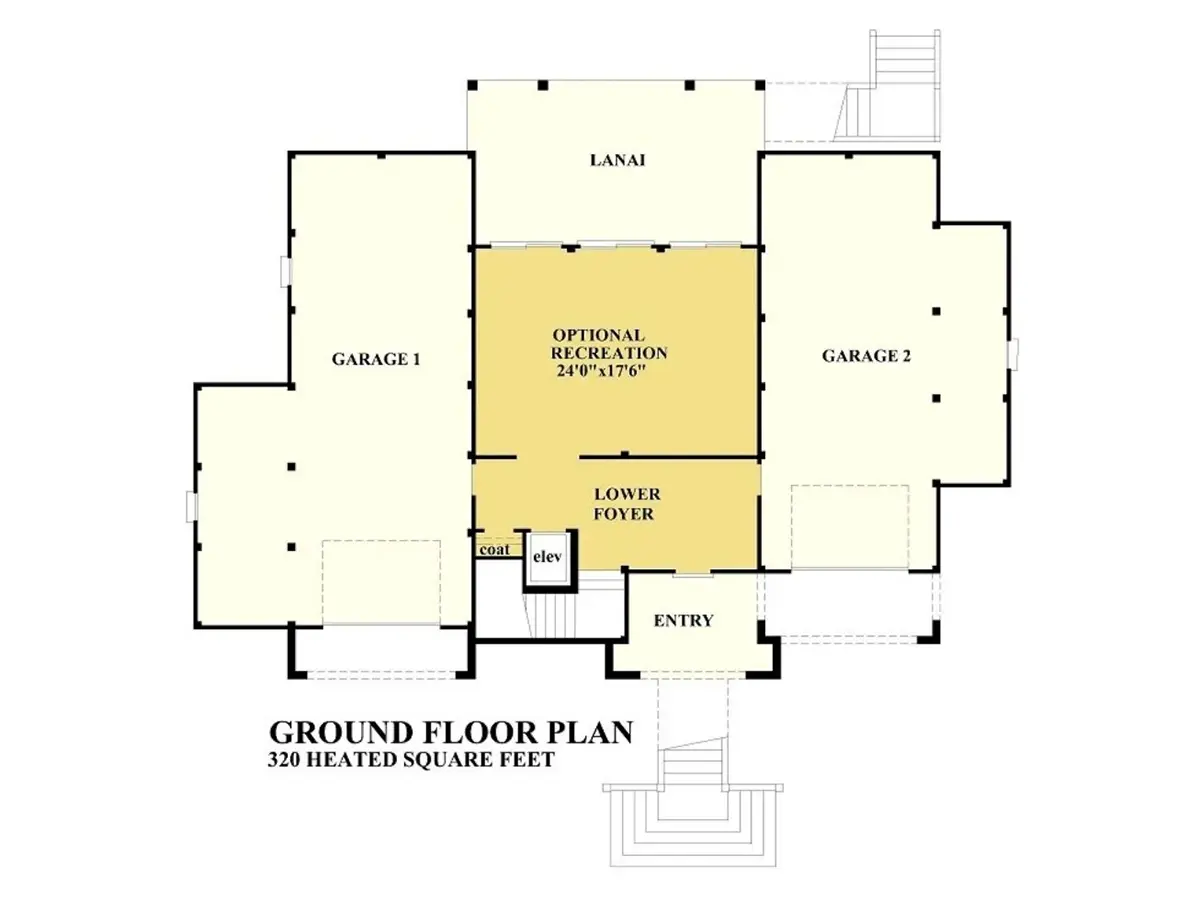 Basement 8 – 3-Story House Plan 6164 ft²: 4 Beds, 5.5 Baths, Open Floor Plan, 4-Car Garage — 90915R