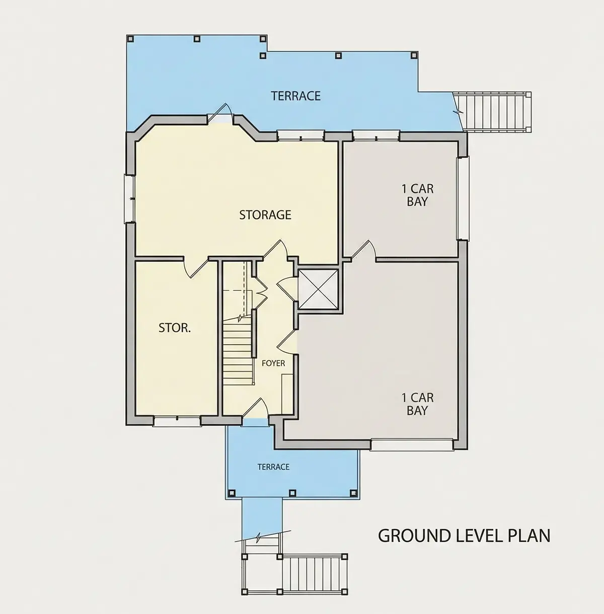 Basement 8 – 3-Story House Plan 2696 ft²: 4 Beds, 3 Baths, Open Floor Plan, 2-Car Garage — 25020R